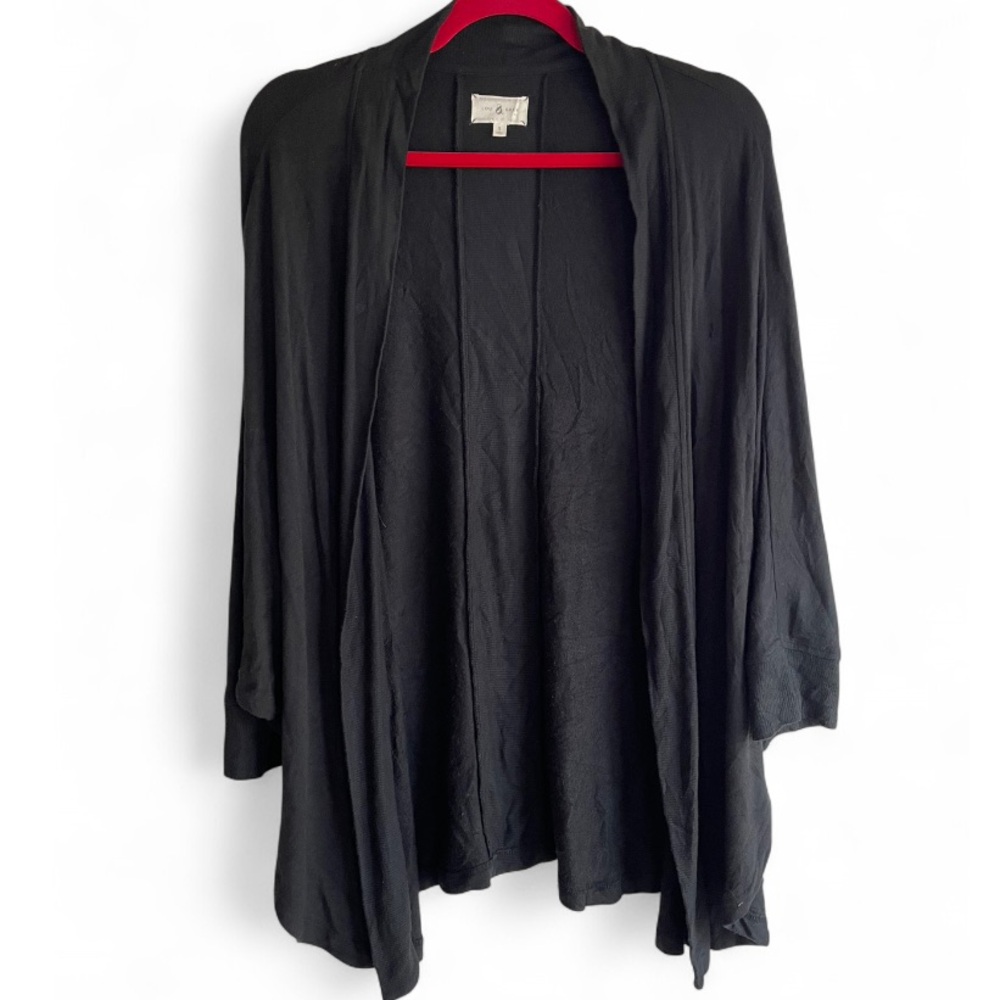 Lou & Grey Black Dolman Sleeve Open Cardigan Size S